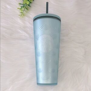 Starbucks Blue/Green Tumbler with Straw